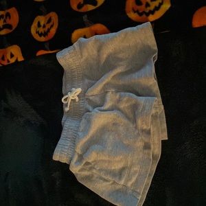 Gray shorts with a white lace